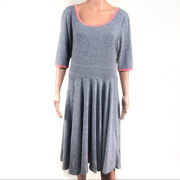 Lularoe Blue Nicole Midi Dress Plus Size 2XL NWT - Picture 1 of 7